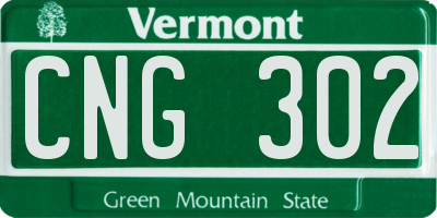 VT license plate CNG302