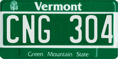 VT license plate CNG304