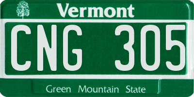 VT license plate CNG305