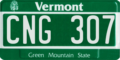VT license plate CNG307