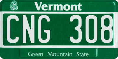 VT license plate CNG308