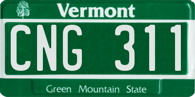 VT license plate CNG311