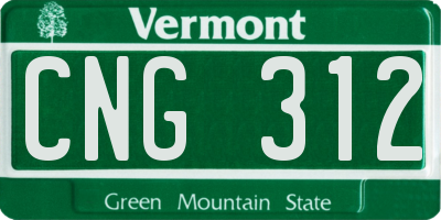VT license plate CNG312