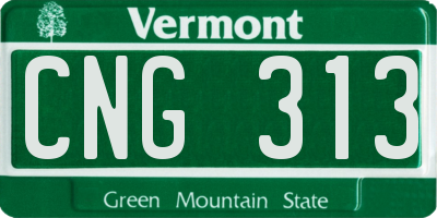 VT license plate CNG313