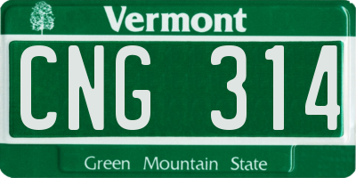 VT license plate CNG314