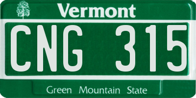 VT license plate CNG315