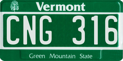 VT license plate CNG316