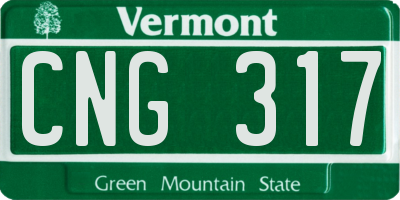 VT license plate CNG317