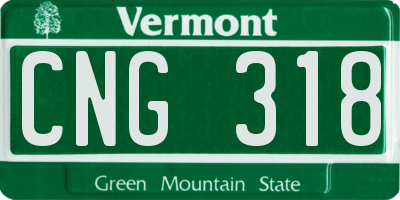 VT license plate CNG318