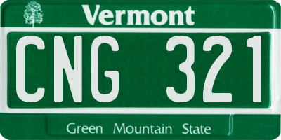 VT license plate CNG321