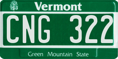 VT license plate CNG322