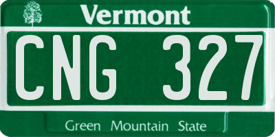 VT license plate CNG327