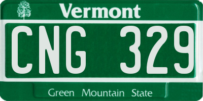 VT license plate CNG329