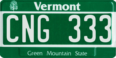 VT license plate CNG333