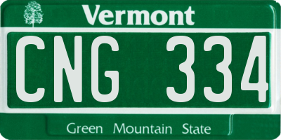 VT license plate CNG334