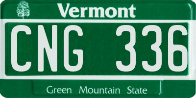VT license plate CNG336