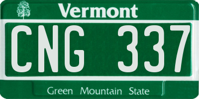 VT license plate CNG337