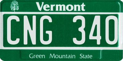 VT license plate CNG340