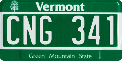 VT license plate CNG341