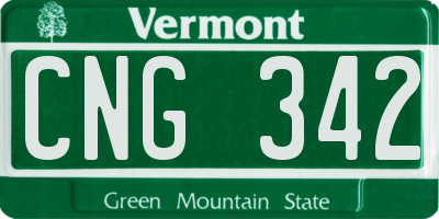 VT license plate CNG342