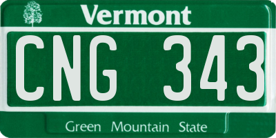 VT license plate CNG343