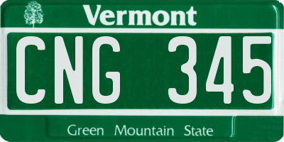 VT license plate CNG345