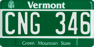 VT license plate CNG346