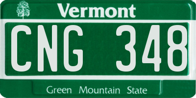 VT license plate CNG348