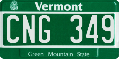VT license plate CNG349