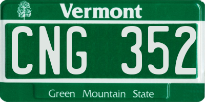 VT license plate CNG352