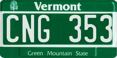 VT license plate CNG353