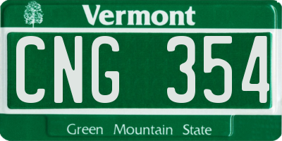 VT license plate CNG354