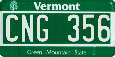 VT license plate CNG356