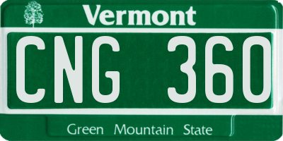 VT license plate CNG360