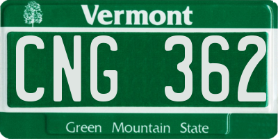 VT license plate CNG362