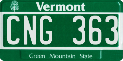 VT license plate CNG363