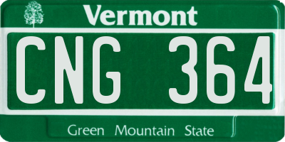 VT license plate CNG364