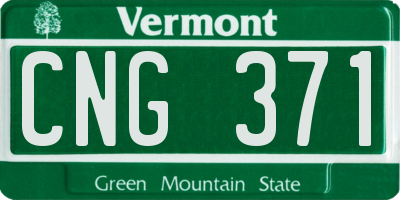 VT license plate CNG371