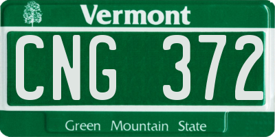 VT license plate CNG372