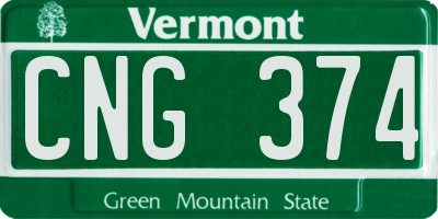 VT license plate CNG374