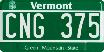 VT license plate CNG375