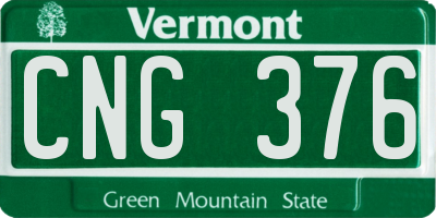 VT license plate CNG376