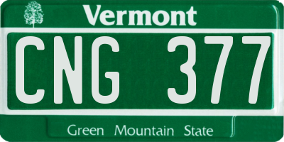 VT license plate CNG377
