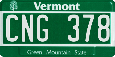 VT license plate CNG378