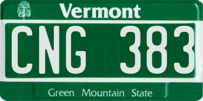 VT license plate CNG383