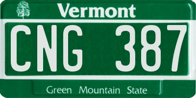 VT license plate CNG387