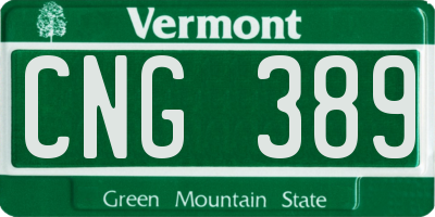 VT license plate CNG389