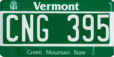VT license plate CNG395