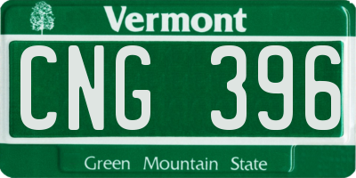 VT license plate CNG396