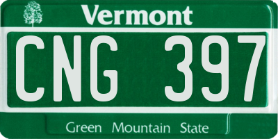 VT license plate CNG397